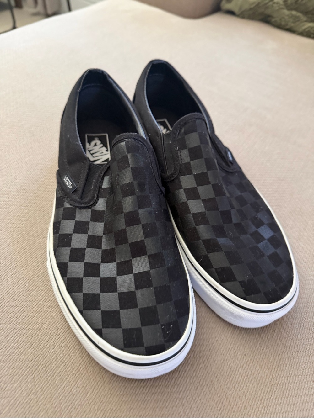 Vans Classic Slip-On Black Checkerboard Men’s Size 10 Like New